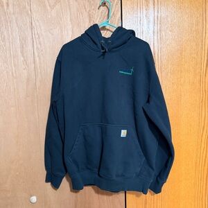 Carhartt Black Rain Defender Hoodie for Men embroider with Renewed Energy Mainta